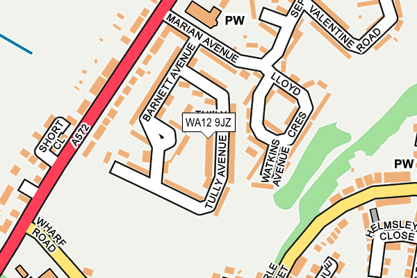 WA12 9JZ map - OS OpenMap – Local (Ordnance Survey)