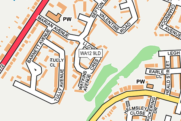 WA12 9LD map - OS OpenMap – Local (Ordnance Survey)