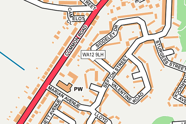 WA12 9LH map - OS OpenMap – Local (Ordnance Survey)
