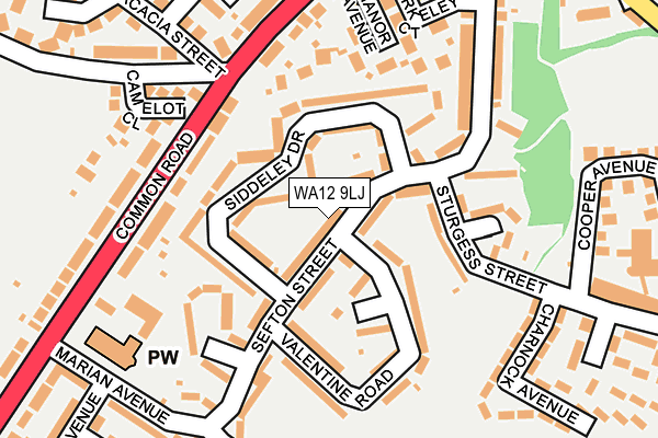 WA12 9LJ map - OS OpenMap – Local (Ordnance Survey)