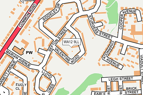 WA12 9LL map - OS OpenMap – Local (Ordnance Survey)