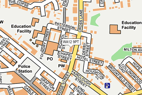 WA12 9PT map - OS OpenMap – Local (Ordnance Survey)