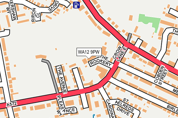WA12 9PW map - OS OpenMap – Local (Ordnance Survey)