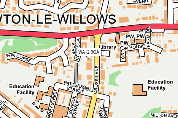 WA12 9QA map - OS OpenMap – Local (Ordnance Survey)
