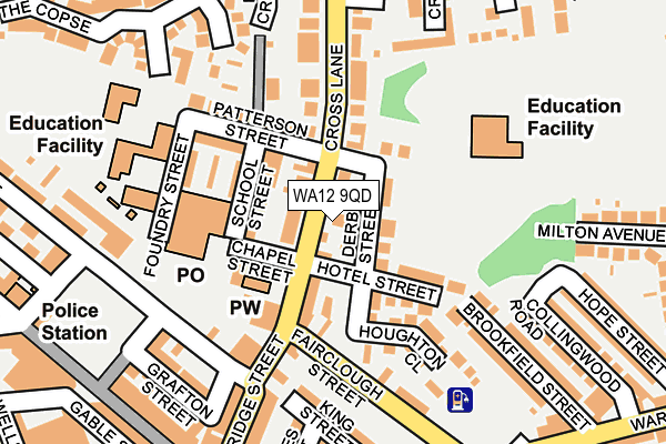 WA12 9QD map - OS OpenMap – Local (Ordnance Survey)