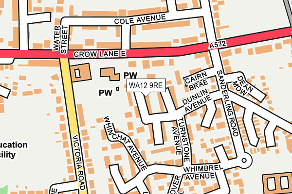 WA12 9RE map - OS OpenMap – Local (Ordnance Survey)