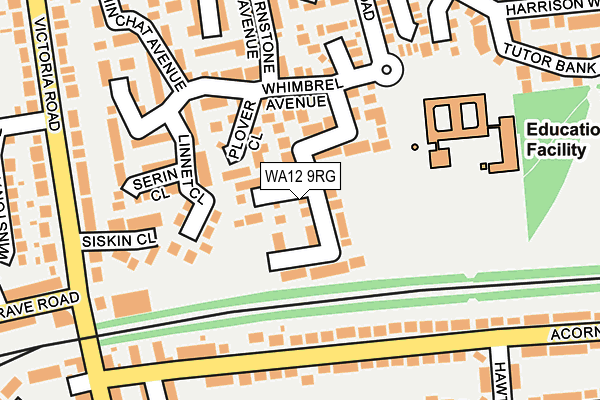 WA12 9RG map - OS OpenMap – Local (Ordnance Survey)