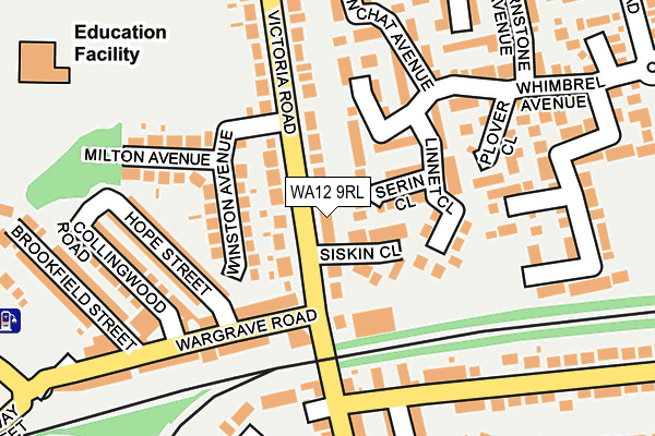 WA12 9RL map - OS OpenMap – Local (Ordnance Survey)