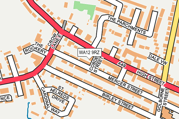 WA12 9RZ map - OS OpenMap – Local (Ordnance Survey)