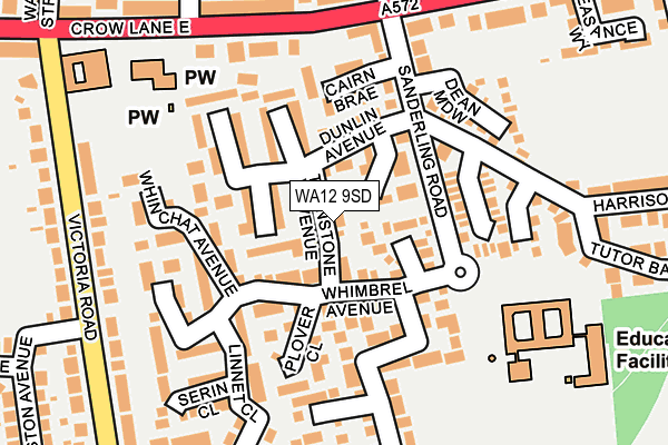 WA12 9SD map - OS OpenMap – Local (Ordnance Survey)