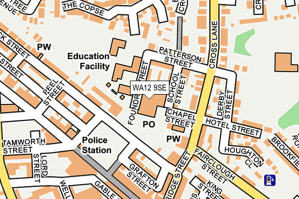 WA12 9SE map - OS OpenMap – Local (Ordnance Survey)