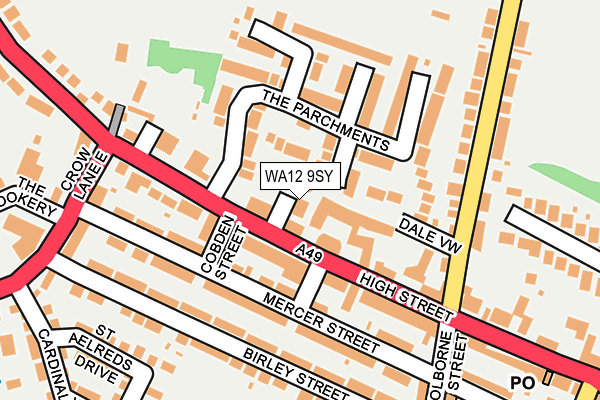 WA12 9SY map - OS OpenMap – Local (Ordnance Survey)
