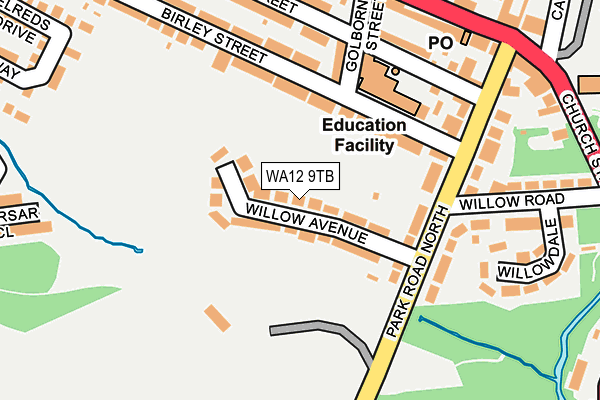 WA12 9TB map - OS OpenMap – Local (Ordnance Survey)