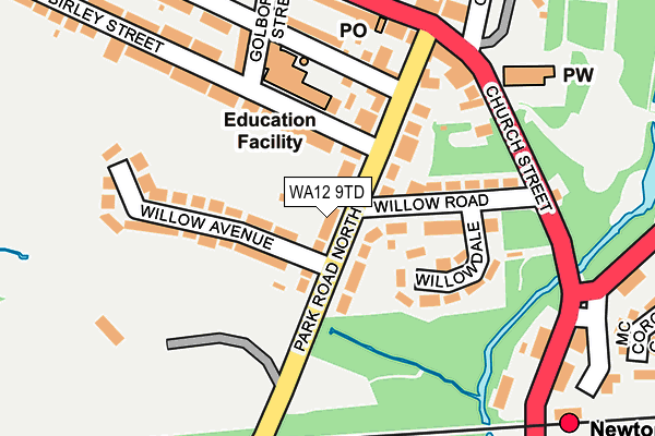 WA12 9TD map - OS OpenMap – Local (Ordnance Survey)