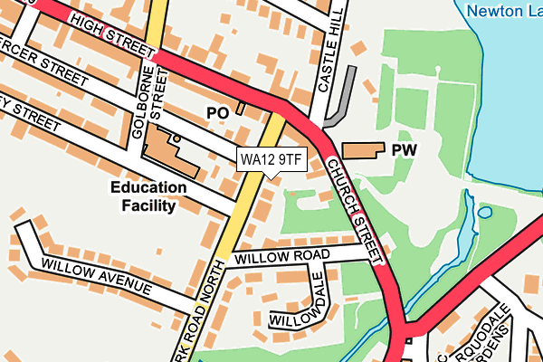 WA12 9TF map - OS OpenMap – Local (Ordnance Survey)