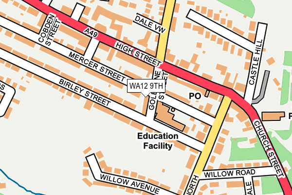 WA12 9TH map - OS OpenMap – Local (Ordnance Survey)