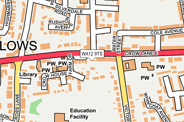 WA12 9TS map - OS OpenMap – Local (Ordnance Survey)