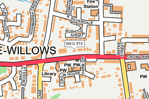 WA12 9TX map - OS OpenMap – Local (Ordnance Survey)