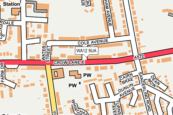 WA12 9UA map - OS OpenMap – Local (Ordnance Survey)