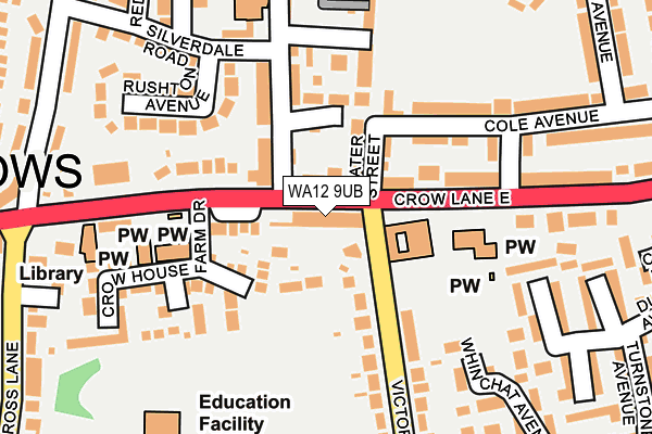 WA12 9UB map - OS OpenMap – Local (Ordnance Survey)