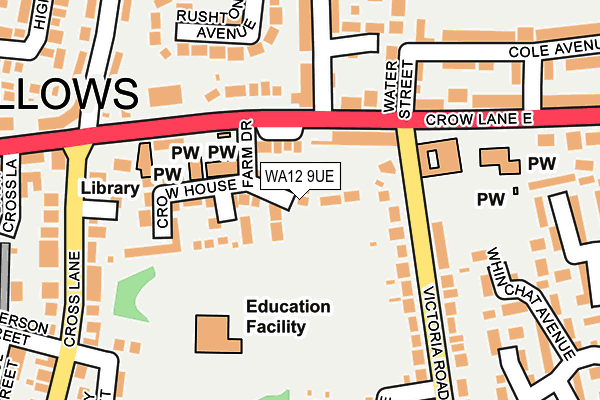 WA12 9UE map - OS OpenMap – Local (Ordnance Survey)
