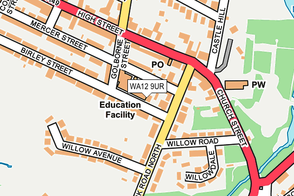 WA12 9UR map - OS OpenMap – Local (Ordnance Survey)
