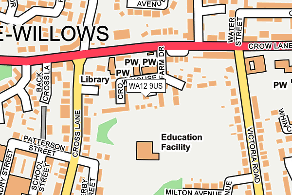 WA12 9US map - OS OpenMap – Local (Ordnance Survey)