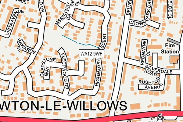 WA12 9WF map - OS OpenMap – Local (Ordnance Survey)