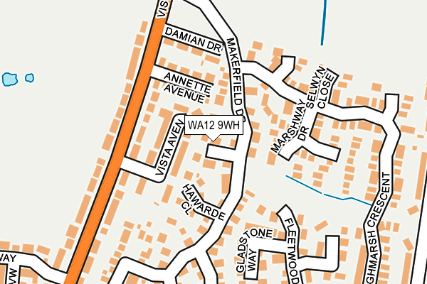 WA12 9WH map - OS OpenMap – Local (Ordnance Survey)