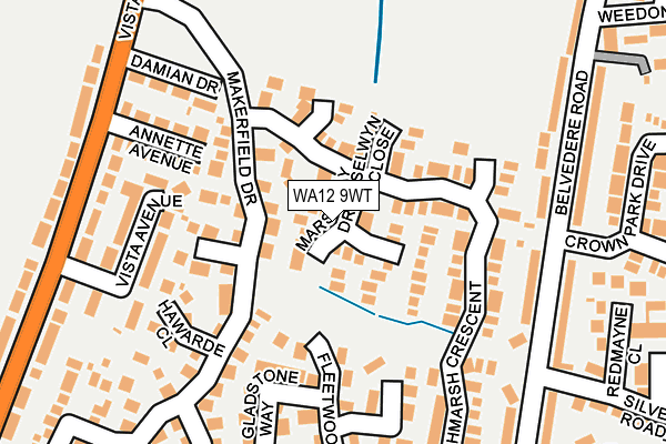 WA12 9WT map - OS OpenMap – Local (Ordnance Survey)
