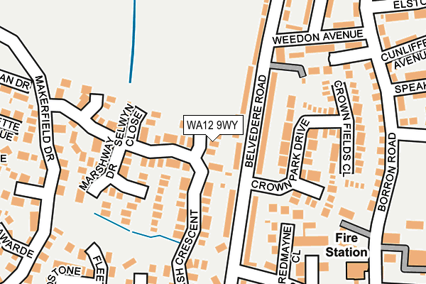WA12 9WY map - OS OpenMap – Local (Ordnance Survey)
