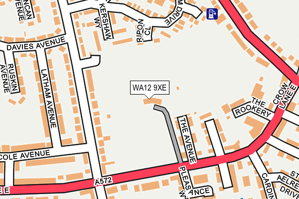 WA12 9XE map - OS OpenMap – Local (Ordnance Survey)