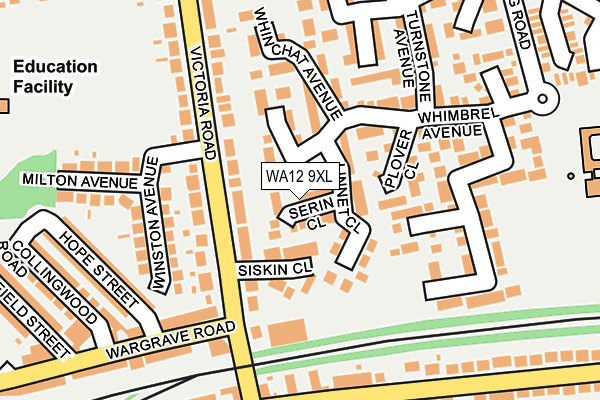 WA12 9XL map - OS OpenMap – Local (Ordnance Survey)