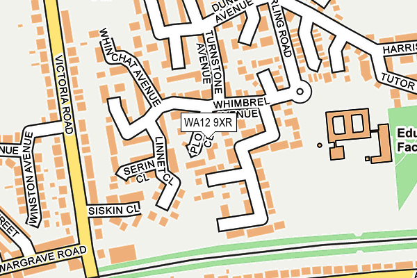 WA12 9XR map - OS OpenMap – Local (Ordnance Survey)