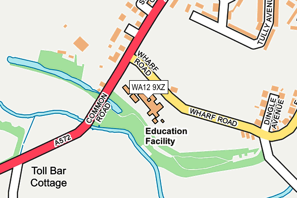 WA12 9XZ map - OS OpenMap – Local (Ordnance Survey)