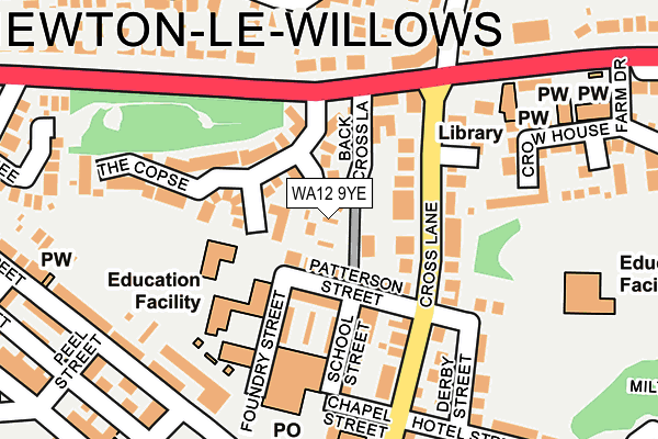 WA12 9YE map - OS OpenMap – Local (Ordnance Survey)