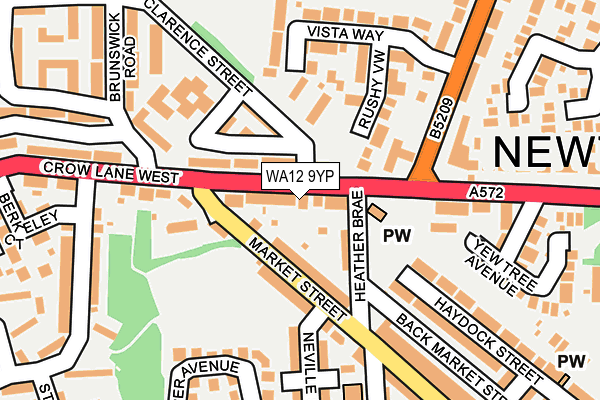 WA12 9YP map - OS OpenMap – Local (Ordnance Survey)