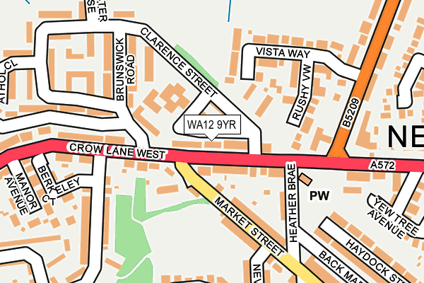 WA12 9YR map - OS OpenMap – Local (Ordnance Survey)