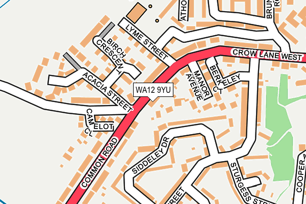 WA12 9YU map - OS OpenMap – Local (Ordnance Survey)