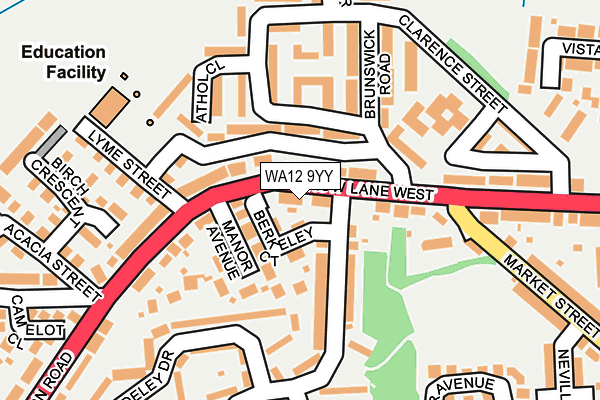 WA12 9YY map - OS OpenMap – Local (Ordnance Survey)