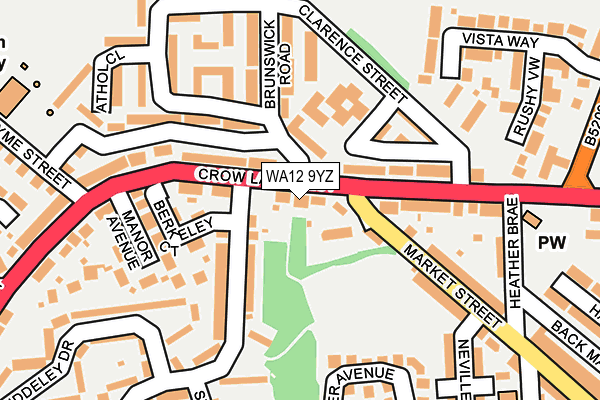 WA12 9YZ map - OS OpenMap – Local (Ordnance Survey)
