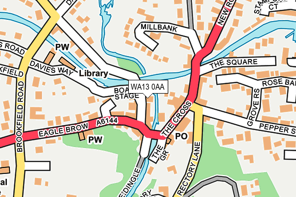 WA13 0AA map - OS OpenMap – Local (Ordnance Survey)