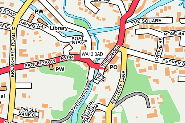 WA13 0AD map - OS OpenMap – Local (Ordnance Survey)