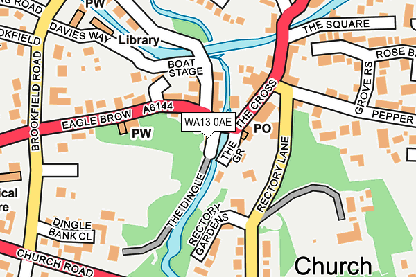 WA13 0AE map - OS OpenMap – Local (Ordnance Survey)