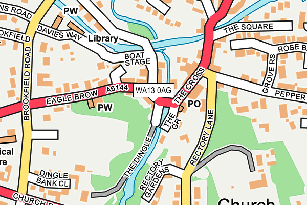 WA13 0AG map - OS OpenMap – Local (Ordnance Survey)