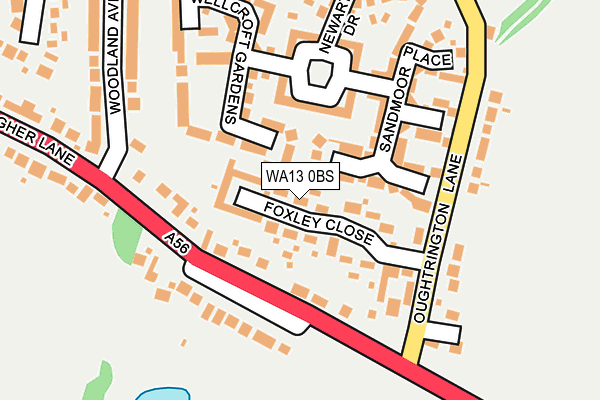 WA13 0BS map - OS OpenMap – Local (Ordnance Survey)