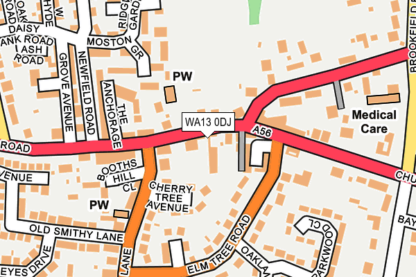 WA13 0DJ map - OS OpenMap – Local (Ordnance Survey)