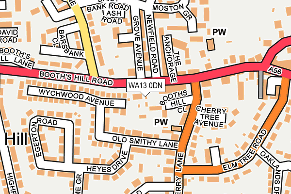 WA13 0DN map - OS OpenMap – Local (Ordnance Survey)