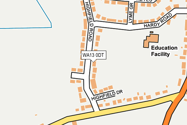 WA13 0DT map - OS OpenMap – Local (Ordnance Survey)