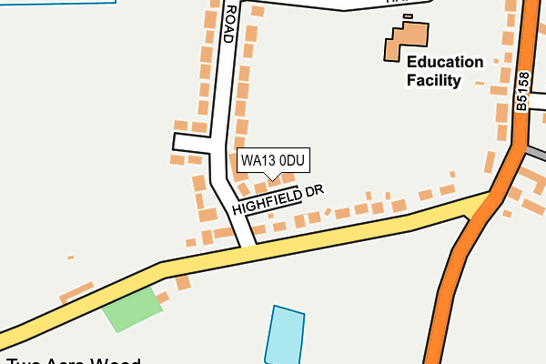 WA13 0DU map - OS OpenMap – Local (Ordnance Survey)